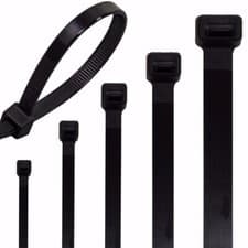 Image of Black Cable Ties PVC Zip Ties All Sizes Large & Small
