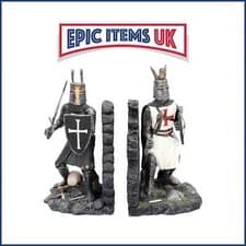 Image of Nemesis Now The Duel Bookends Historical Crusader Ornament Figurines 19cm - NEW