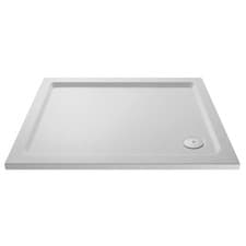 Image of Nuie Slip-Resistant White Shower Tray Low Profile Slimline Stone Resin Anti-Slip