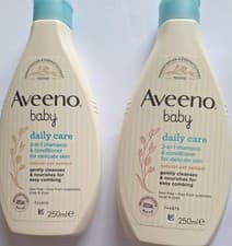 Image of AVEENO Baby Daily Care 2-in-1 Shampoo & Conditioner 250 ml X 2 Bottles