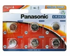 Image of 6 Panasonic CR2032 Lithium Coin Cell 2032 3V Battery Car Key Fobs Toys Remote