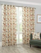 Image of Sundour Shelley Floral Ready Made Eyelet Lined Curtains Pair Multi