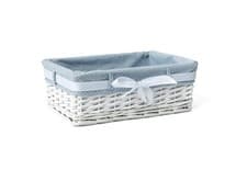 Image of White Wicker Storage Gift Hamper Lined Basket Small, Medium, Large OR Set of 3