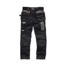 Image of Scruffs ProFlex Holster Work Trousers Black - Sizes 28-40" Hammer Loop Trade