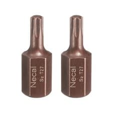 Image of 2 x T27 Torx Screwdriver Bit with 10mm Hex Shank 30mm Length S2 Steel