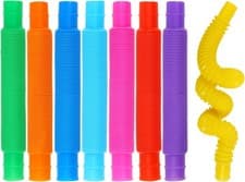 Image of VEYLIN Fidget Toy Tubes, 8-Pack Sensory Bendable Tubes for DIY, Stress Relief,