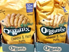 Image of 2 x Organix Cheese & Herb Flavour Organic Baked Corn Puffs Snacks Finger Food