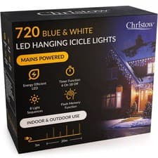 Image of Christow Christmas Icicle Lights Indoor Outdoor Flashing 240-2000 LED (7.5m-60m)