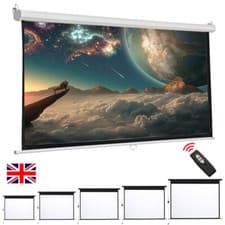 Image of 72/84/92/100/120 inch Electric/Manual Pull-Down Projector Screen Home Cinema v-