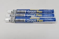 Image of 3x 7ml RONSEAL One Coat Tile Grout Pen Brilliant White for Bathroom Kitchen etc