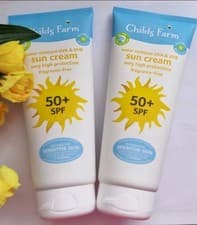Image of 2x Childs Farm Sun Cream Sensitive Skin SPF 50 Water Resistant 100ml Each Tube