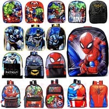 Image of Kids Children School Bag Backpack Messenger Bag Avengers Batman DC Spiderman