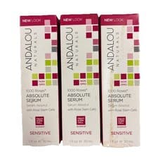 Image of 3-Pack Andalou Naturals 1000 Roses Absolute Serum 1oz Ea OLD STOCK/DISCONTINUED