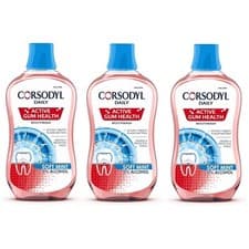 Image of Corsodyl Mouthwash Daily Fresh Soft Mint Zero Alcohol Healthy Gums 3 x 500ml