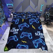Image of Loussiesd Gamer Bedding Set Single Size Kids Game Room Decor Comforter Cover Set