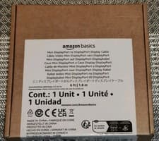 Image of Amazon Basics Mini DisplayPort to DisplayPort, Gold-Plated Plugs, 1.8 m, Black