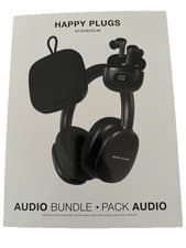 Image of Happy Plugs Stockholm Audio Bundle Bluetooth Speaker Headphones Earphones Black