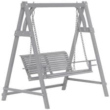 Image of Outsunny 2 Seater Wooden Garden Swing Seat Hammock Bench Lounger, Grey
