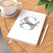 Image of Personalised A5 Initial Monogram Notebook And Pen Name Notepad Girls Women Her