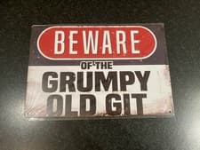 Image of Vintage Style Sign Metal 30cm x 20cm Brand New, Beware Of The Man/Women Cave.