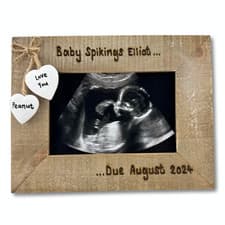 Image of Baby Scan Picture | Baby Name / Due Date | Personalised Driftwood Photo Frame