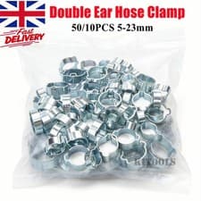 Image of Double Ear O Clips Clamps Petrol Air Water Hose Pipe Steel OClips O-Clips Clip