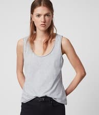 Image of All Saints Womens Emelyn Tonic Tank Designer Sleeveless Cotton Vest T-Shirt Tee