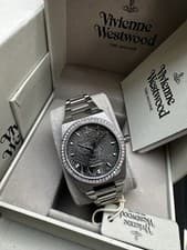 Image of Ladies Vivienne Westwood Charterhouse Grey Dial & Diamond Tone Watch VV244GYSL