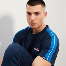 Image of ellesse Navy T-Shirt Tee Blue Logo Cotton Retro Sports Top Size Mens S,M, NEW