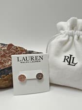 Image of New logo Lauren Ralph Lauren Silver -Tone Stud Earrings