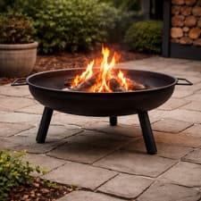 Image of Large 69cm Steel Fire Pit Bowl Garden Patio Heater Camping BBQ Firepit