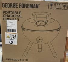 Image of George Foreman GFPTBBQ1401B 34 cm Compact Portable Round Charcoal BBQ