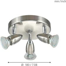 Image of EGLO 95824 MAGNUM LED Three-Spotlight Ceiling Light