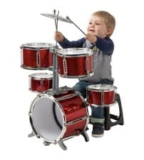 Image of Rockstar Junior 7-Piece Drum Kit Set - Red | Kids Beginner Drum Set