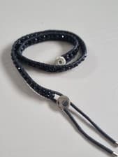 Image of Swarovski Slake Double Wrap Crystal Bracelet Black
