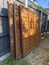 Image of 3x Dip-Treated Overlap Fence Panels Wooden Garden Fencing Panel Outdoor Boundary