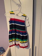 Image of Ralph Lauren Baby Girls Vibrant Striped Dress & Panty Set 12/18M