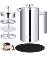 Image of Cafetiere French Press Coffee Maker Double Walled Stainless Steel 1 Litre 1000ml