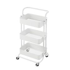 Image of 3 Tier Shelf Metal Kitchen Storage Trolley Beauty Home Cart Rack Tray w/ Wheels