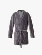Image of EMPORIO ARMANI Logo-embroidered cotton blend dressing gown, Small/medium