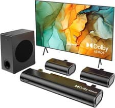 Image of Hiwill 5.1CH Dolby Atmos Sound Bar for TV, 2 Wired Rear Speakers Surround Sound