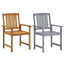 Image of Set of 2/4/6/8 Garden Chairs Solid Wood Outdoor Patio Park Dining Seat Furniture