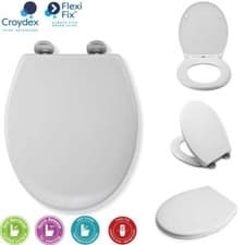 Image of Croydex Flexi-Fix Constance Fits Never Slips Slow Soft Close Toilet Seat White