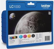 Image of Genuine Brother LC1000 Black/Cyan/Magenta/Yellow Ink Cartridge Value Pack