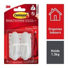 Image of 3M Command Damage Free Self Adhesive Hooks Various Styles for Indoor Outdoor Use