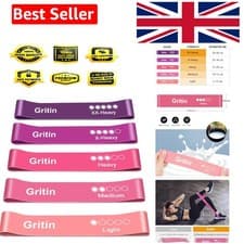 Image of 5 Multi-Strength Resistance Bands with Instructions - Ideal for Beginners & Pros