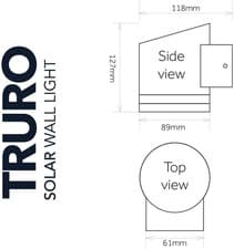 Image of Truro Solar Powered Outdoor Wall Light Warm White Downlighter Aluminium Silver
