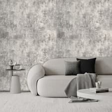 Image of Distressed Stone Wallpaper Concrete Effect Cove Textured Neutral Cream Features