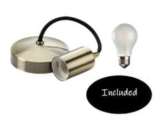 Image of 6" E27 Contemporary Pendant Set w/ Bulb | Anthracite/Matt White/Antique Brass
