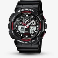 Image of Casio G-Shock Classic Dual Display Black Plastic Strap Watch GA-100-1A4ER